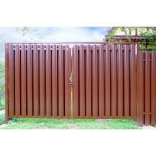 Штакетник Круглый фигурный 0,45 PE RAL 8017 шоколад